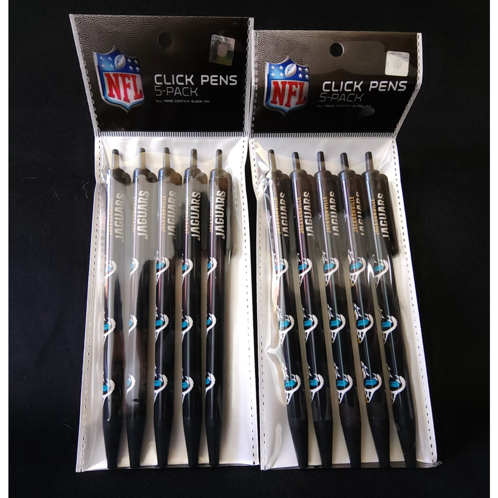 Football Team Jacksonville Jaguars NFL Licensed Lot 10 Pack Black Ink Click Pens
